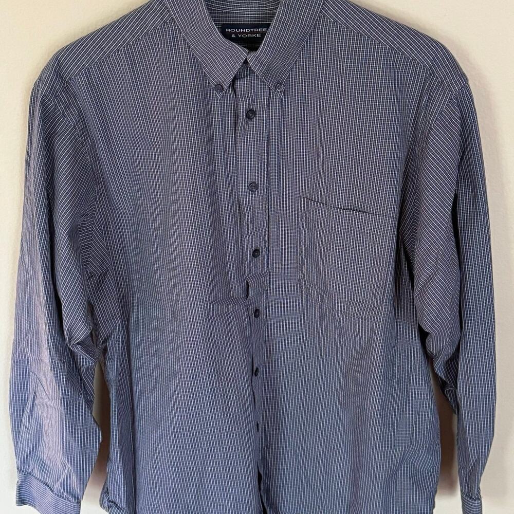 Men’s Roundtree & Yorke Purple Long Sleeve Shirt Large